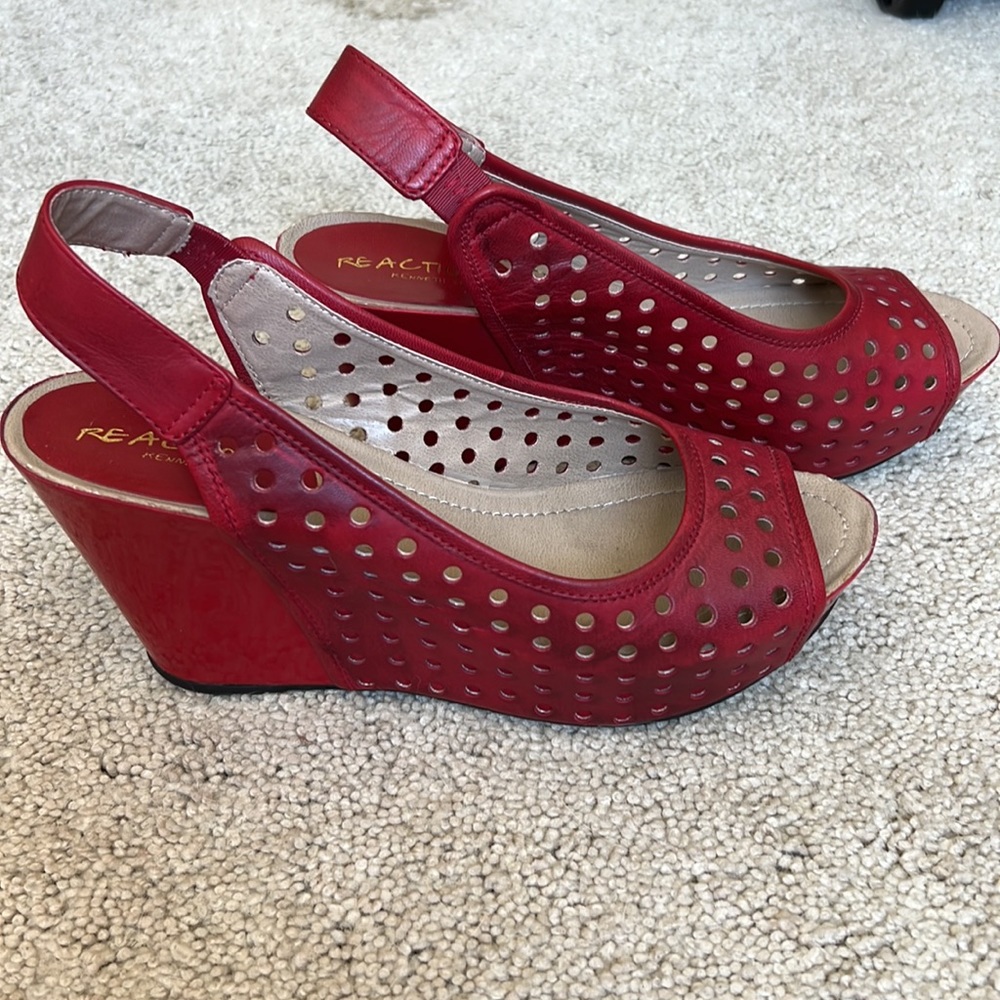 Very cute red wedges. Size 10